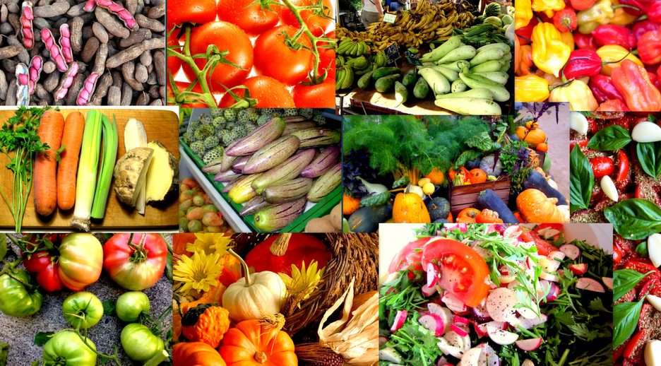 Gyümölcsök és zöldségek online puzzle