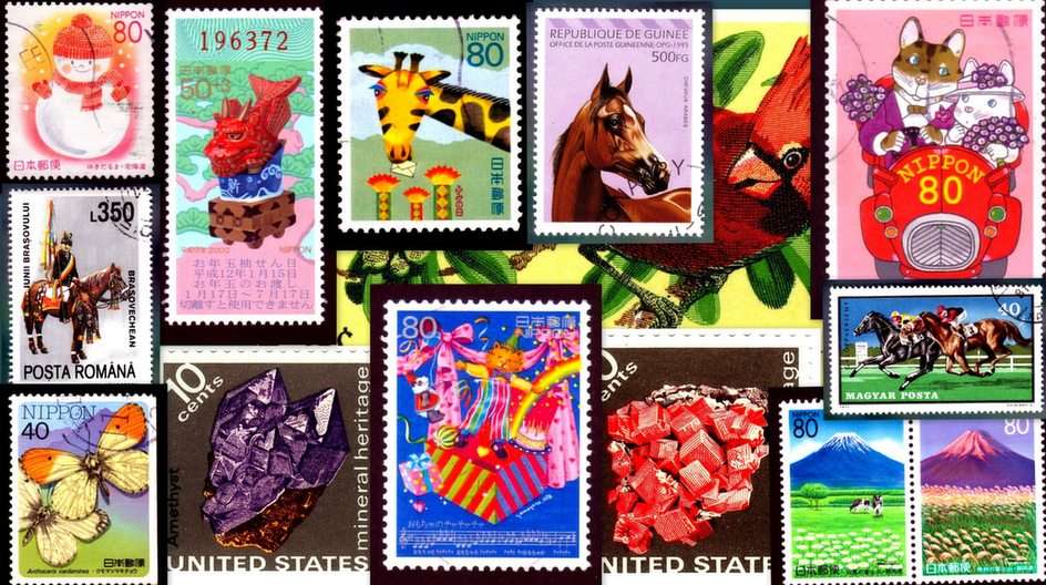 Stamps puzzle from photo