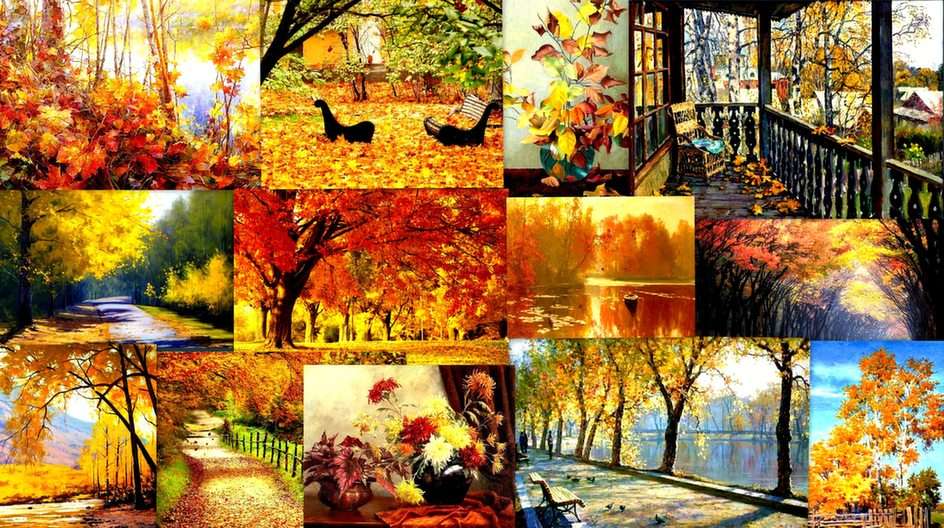 Autumn collage puzzle online from photo
