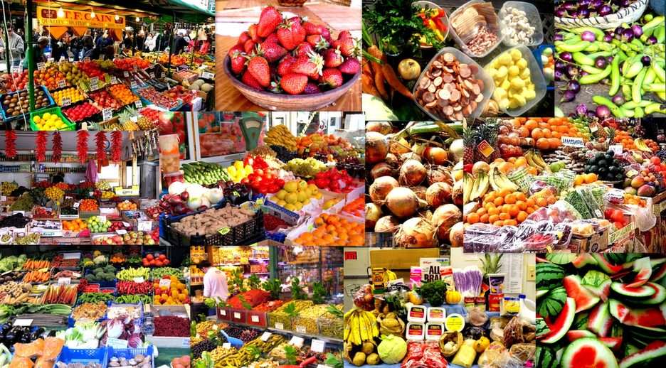 Gyümölcsök és zöldségek puzzle online fotóról