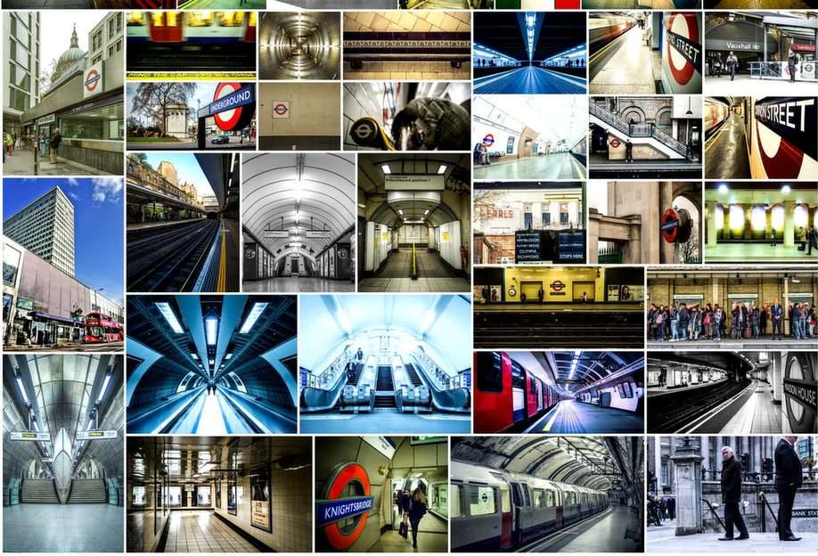 London-collage = μετρό παζλ online από φωτογραφία