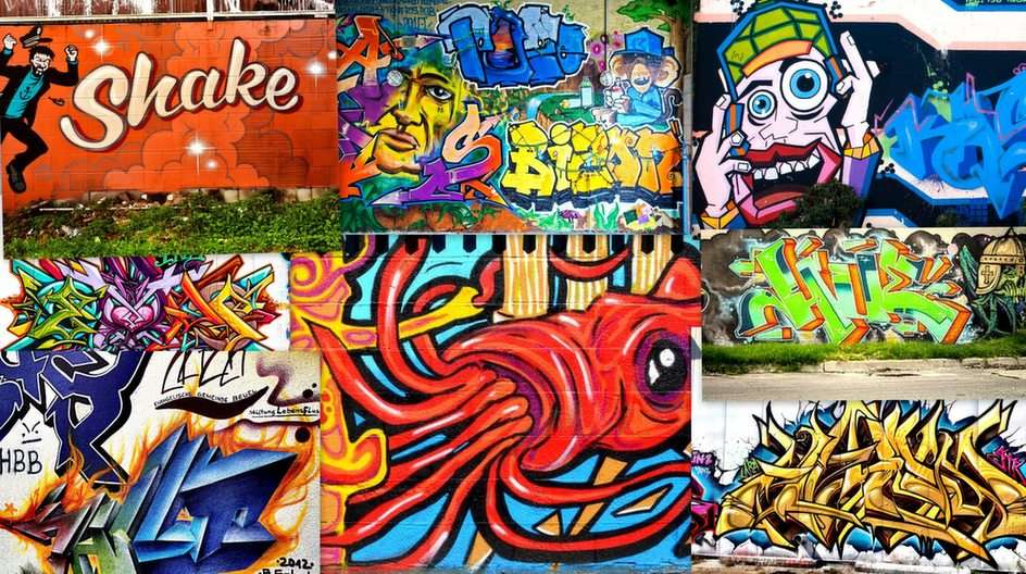 Graffiti puzzle online from photo