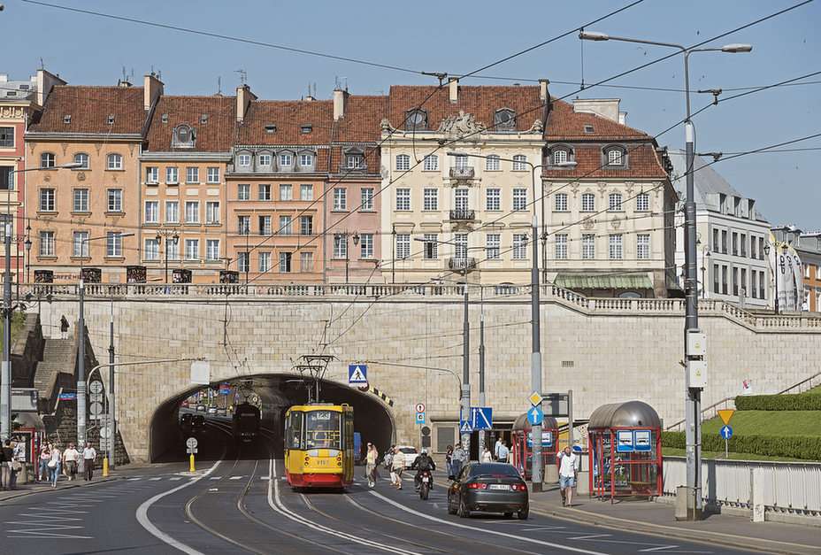 Warsaw WZ route puzzle online from photo