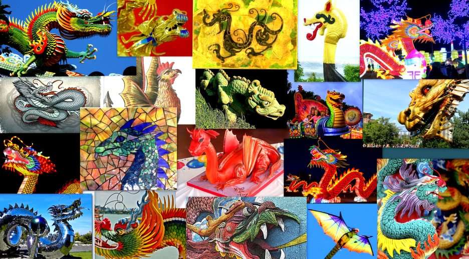 Dragoni puzzle online din fotografie