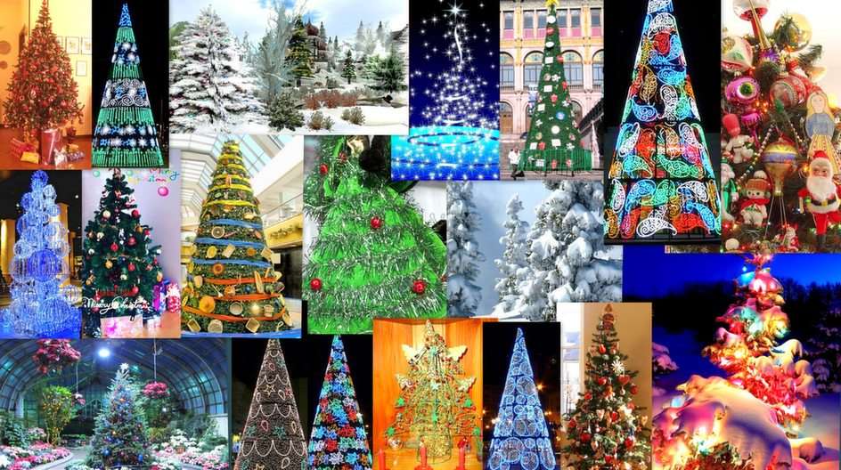 London Christmas trees puzzle online from photo