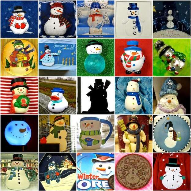 Snowmen puzzle online from photo