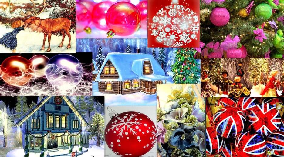 クリスマスのコラージュ 写真からオンラインパズル