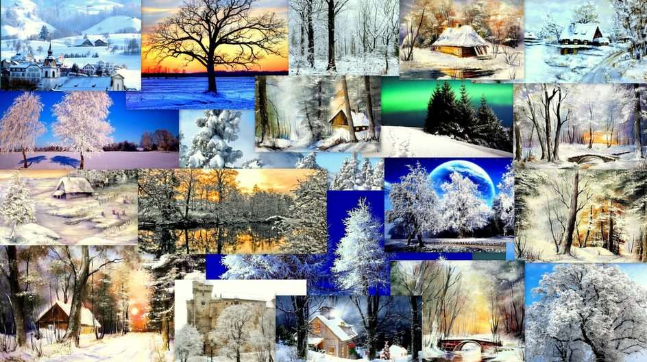 Collage d'hiver puzzle en ligne à partir d'une photo
