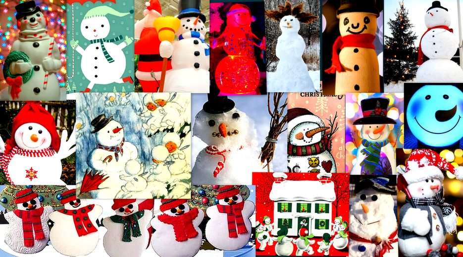 Muñecos de nieve de navidad rompecabezas en línea
