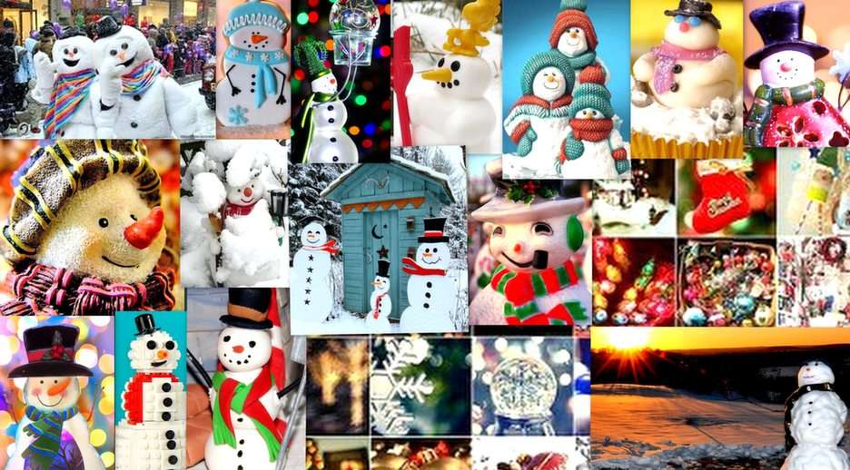 Bonecos de neve de natal puzzle online