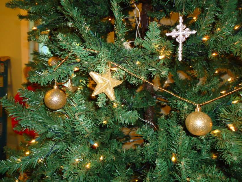 Jul i guld pussel online från foto