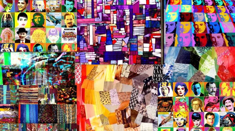 Collage- abstraktion pussel online från foto