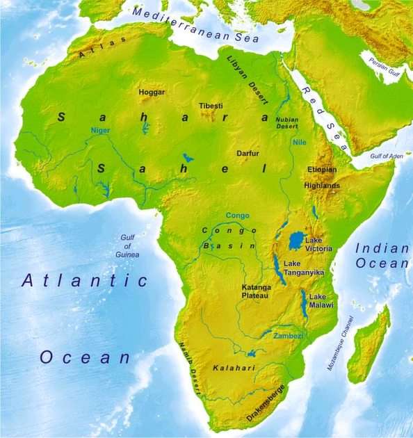 Africký kontinent online puzzle