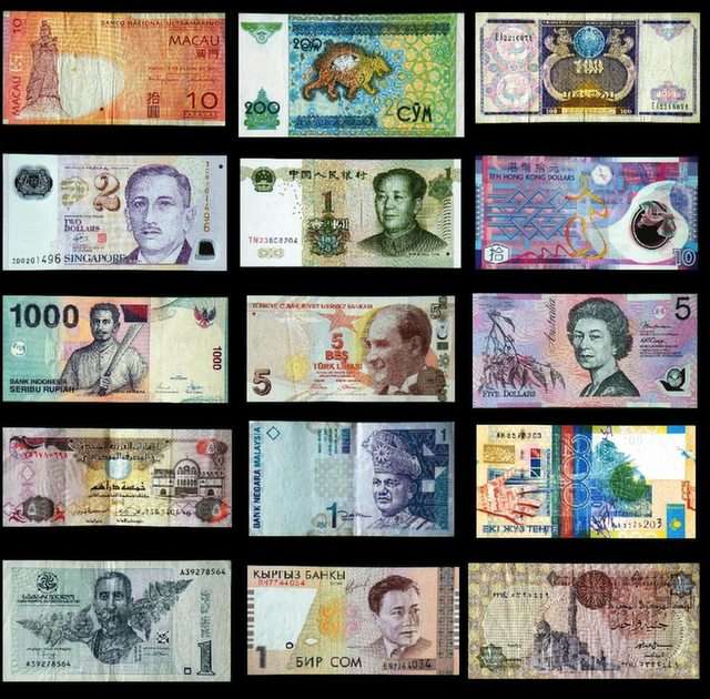 κολάζ de billetes παζλ online από φωτογραφία