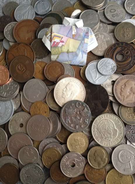 Mynt insamling pussel online från foto