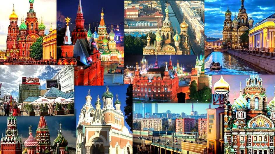 Collage-Moskva pussel online från foto