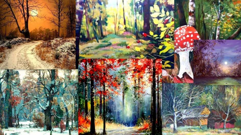Collage de bosque rompecabezas en línea