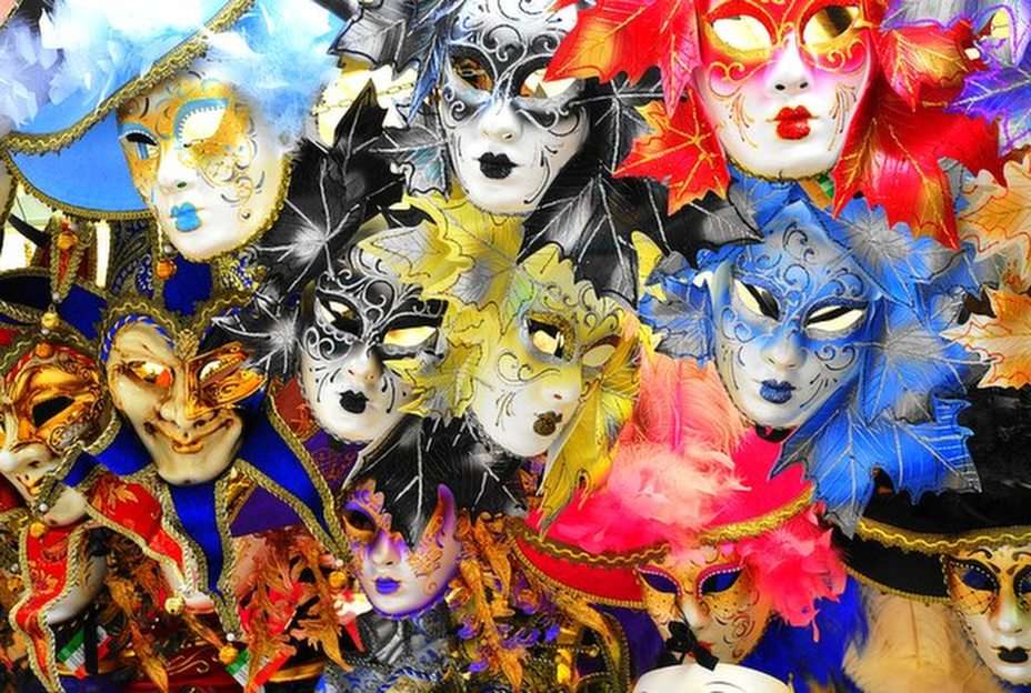 Mascaras venecianas puzzle online a partir de foto
