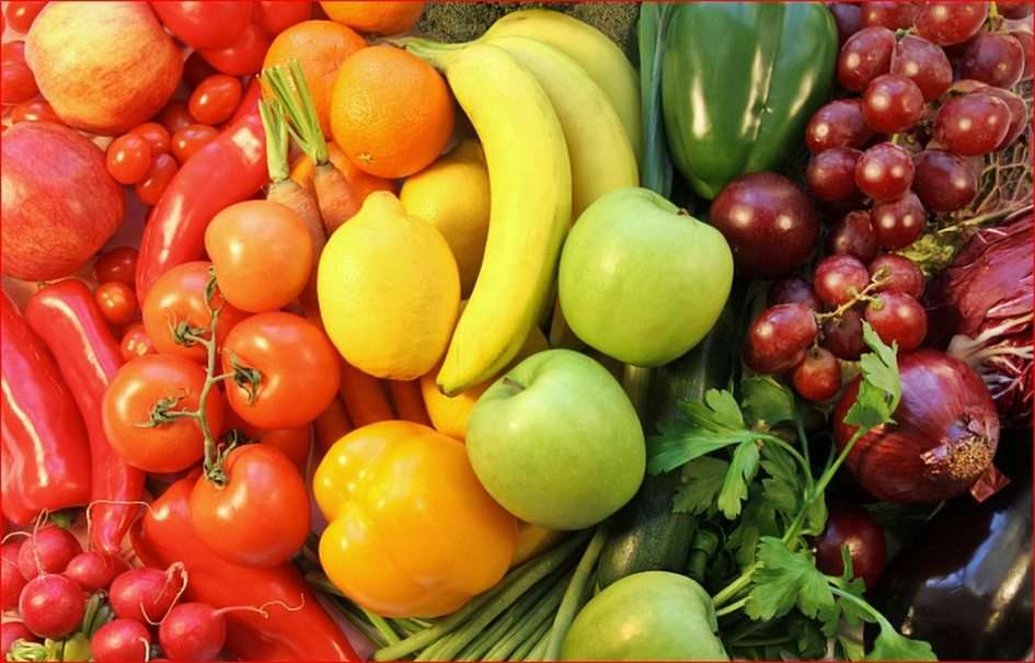 Vegetables and fruits puzzle online from photo