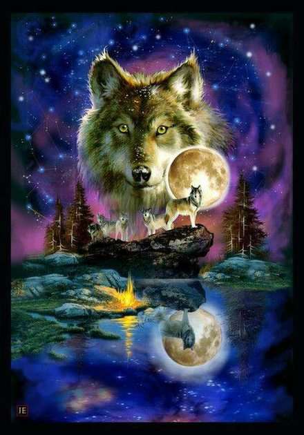 Wolves puzzle online from photo