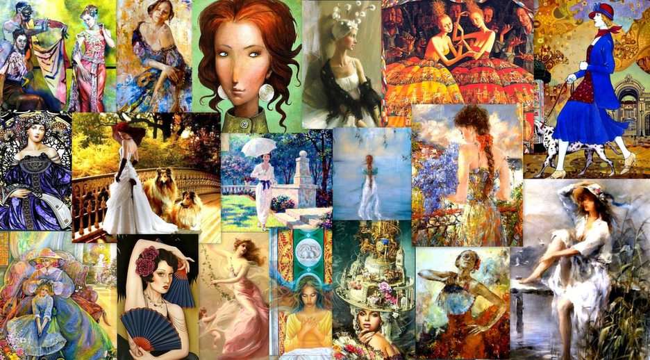 Femeie în pictură puzzle online