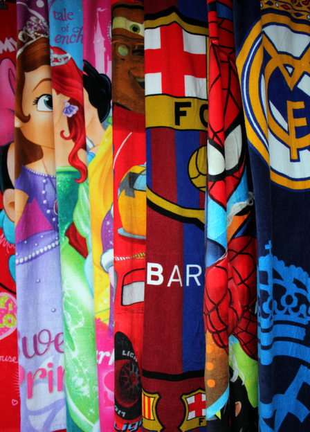 färgglada handdukar pussel online från foto