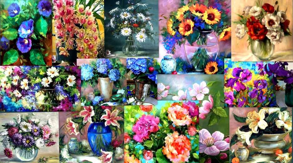 Floral κολάζ παζλ online από φωτογραφία
