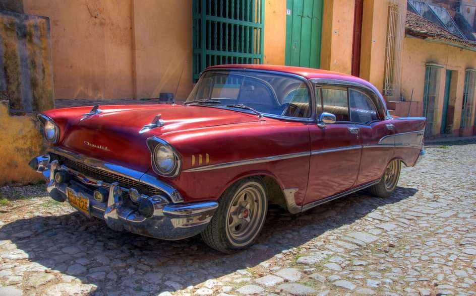 chevrolet_old_retro_cars_car_cuba pussel online från foto