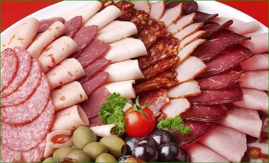 A plate of cold cuts puzzle online from photo