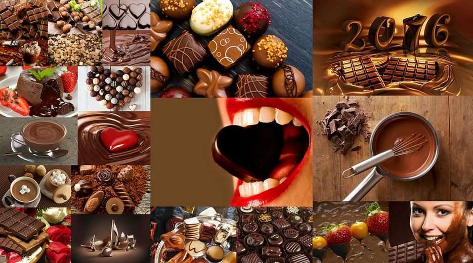 Chocolade is overal goed voor puzzel online van foto