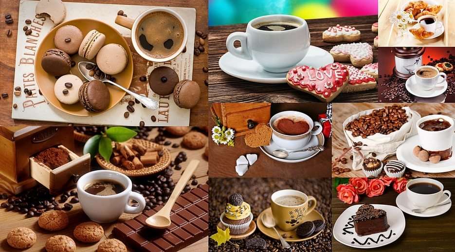 Coffee and cookie puzzle online from photo
