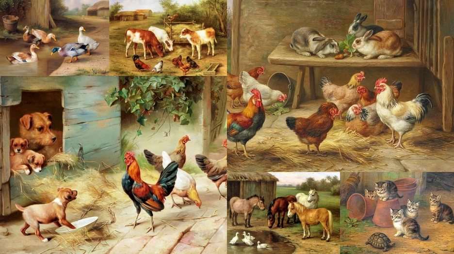 På gården - målning pussel online från foto