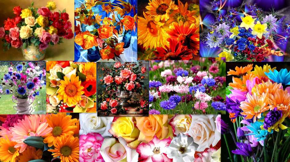 Colaj floral puzzle online