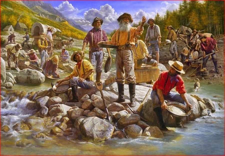 Gold prospectors puzzle online from photo