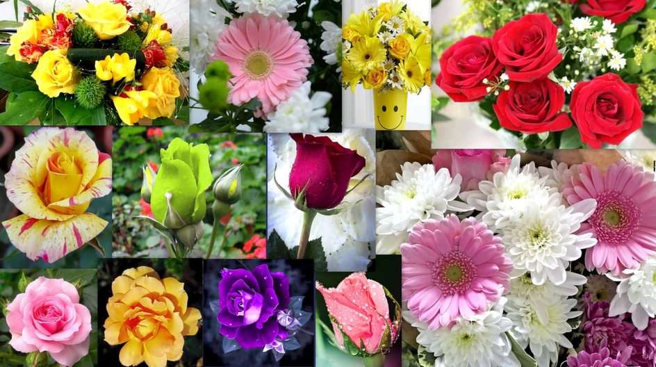 Colagem floral puzzle online a partir de fotografia