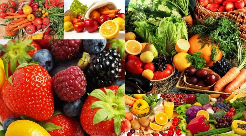 Vegetables and fruits puzzle online from photo