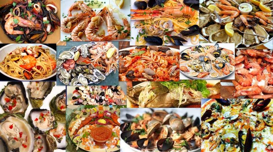 Seafood puzzle online from photo
