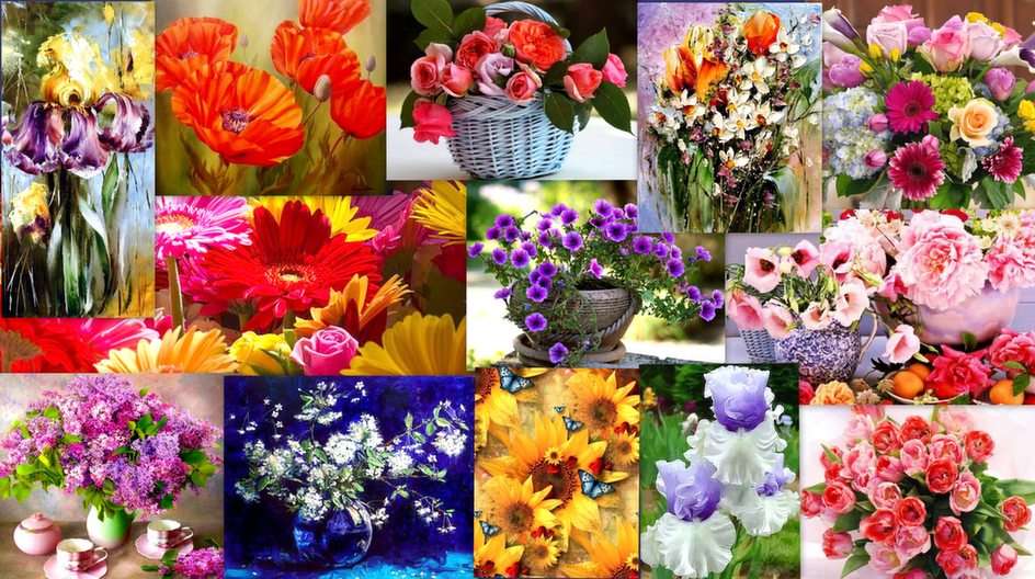 Floral collage online puzzle