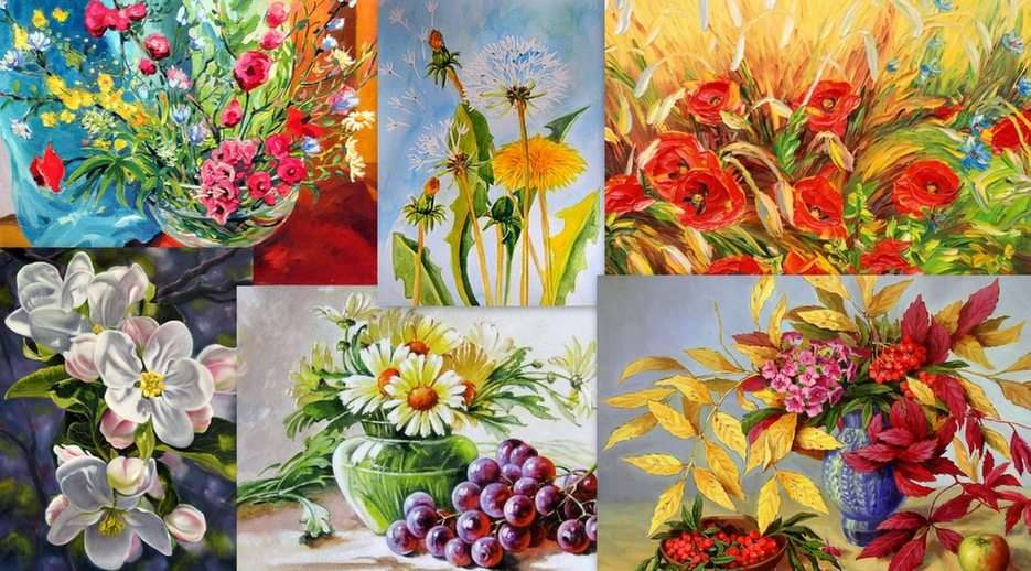 Flori - pictură puzzle online din fotografie