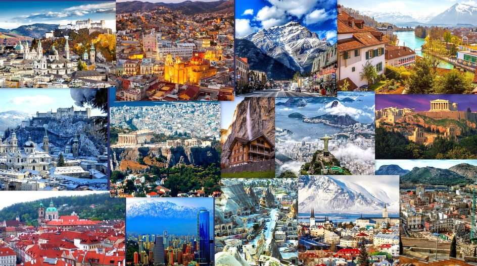 Orașe la munte puzzle online din fotografie