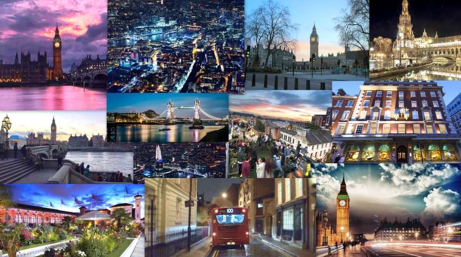 London at night puzzle online from photo
