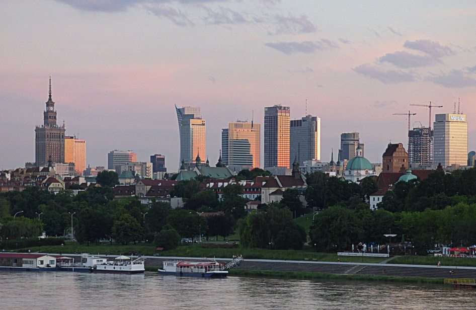 panorama över Warszawa pussel online från foto