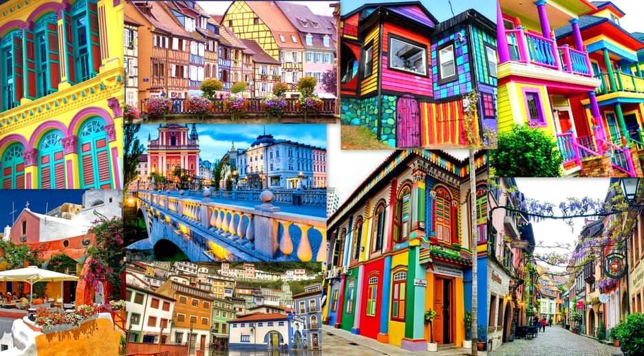 Maisons colorées puzzle en ligne