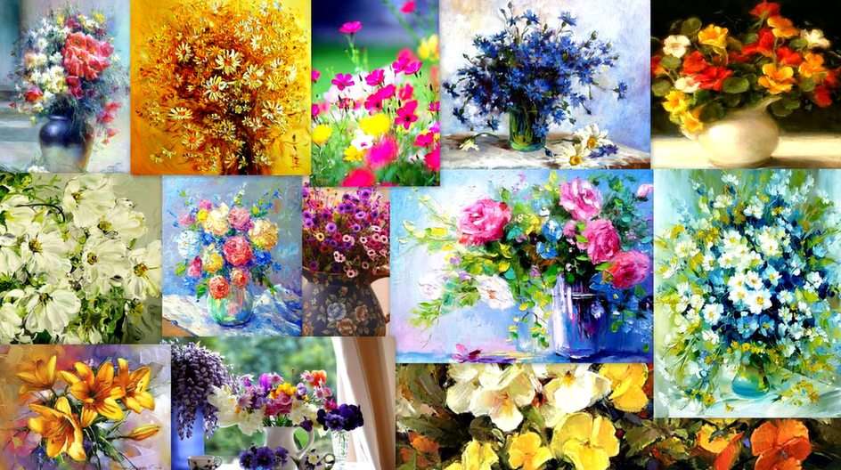 Colaj floral puzzle din fotografie
