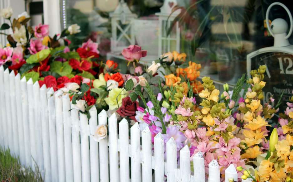 blomsterhandlare pussel online från foto