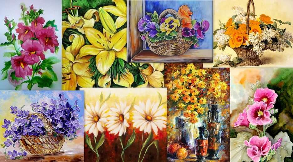 Λουλούδια - ζωγραφική παζλ online από φωτογραφία
