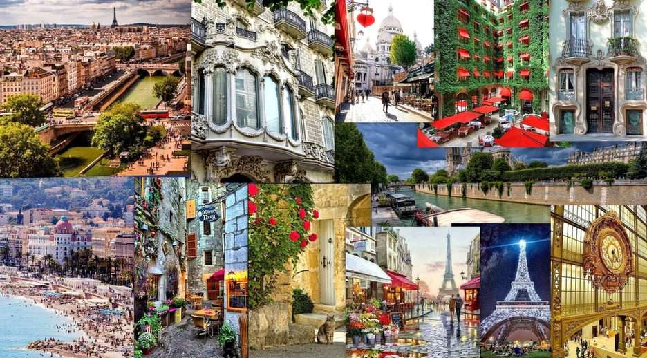 Frankrike collage pussel online från foto