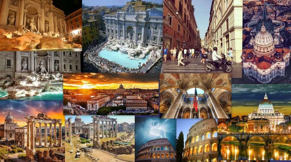 Rome-collage puzzle from photo