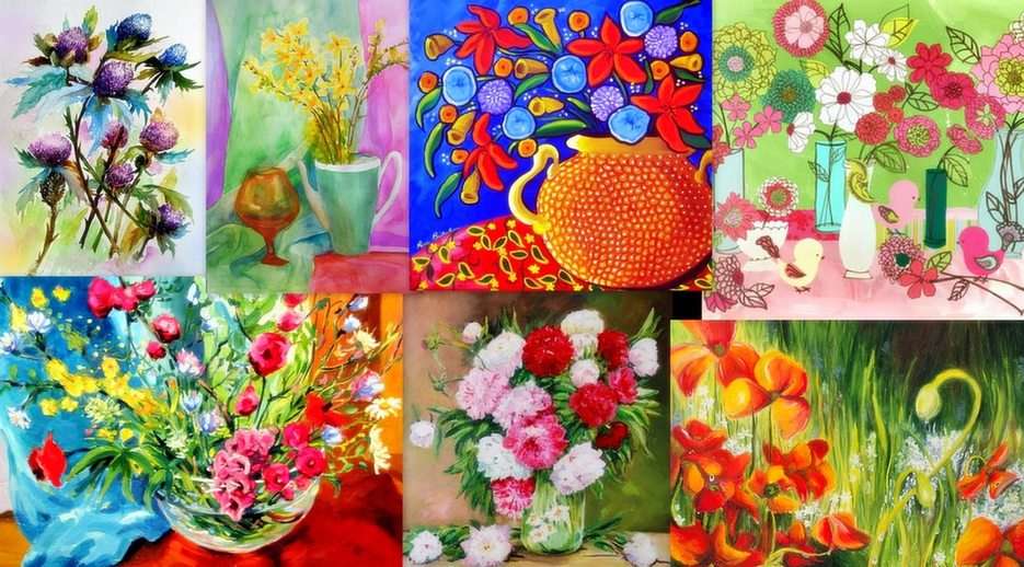 Bloemen schilderen online puzzel