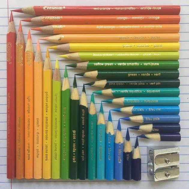Colourful pencils online puzzle